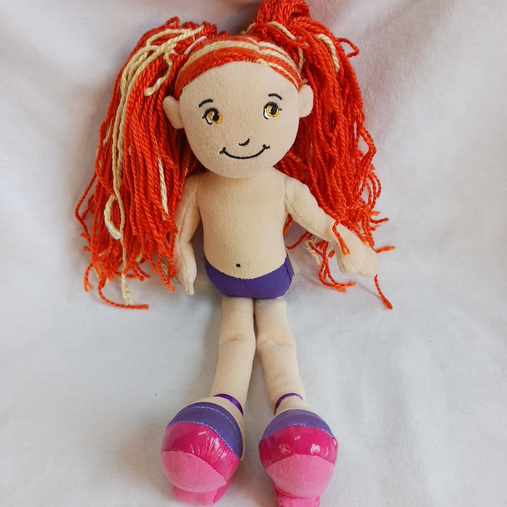 Groovy Girls Dhara Plush Red Hair Pigtails Purple Shoes No Outfit